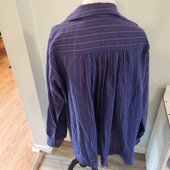 Free People Under the Boardwalk Striped Blouse - Picture 4 of 8